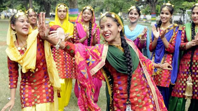 This festival is dedicated to Goddess Parvati and Lord Shiva as per Hindu mythology. Girls perform Giddha on the occasion of Teej festival in Patiala on Wednesday. (Bharat Bhushan/HT Photo) This festival is dedicated to Goddess Parvati and Lord Shiva as per Hindu mythology. Girls perform Giddha on the occasion of Teej festival in Patiala on Wednesday. (Bharat Bhushan/HT Photo)