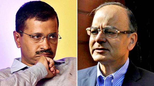 Delhi CM Arvind Kejriwal and Union minister Arun Jaitley have been locked in a court battle since 2015 with Jaitley accusing Kejriwal of libel.(HT File Photo)