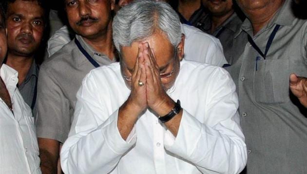 Nitish Kumar after announcing his resignation as Bihar chief minister in Patna on July 26, 2017. (PTI) Nitish Kumar after announcing his resignation as Bihar chief minister in Patna on July 26, 2017. (PTI)