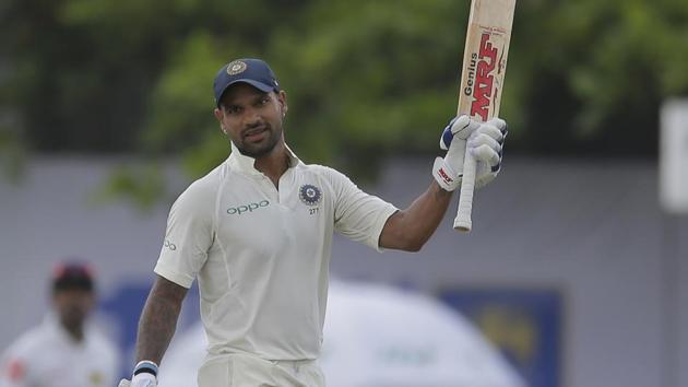 Indian cricket team’s Shikhar Dhawan plundered 190 runs off 168 balls on Day 1 the Galle Test against Sri Lanka national cricket team. (AP) Indian cricket team’s Shikhar Dhawan plundered 190 runs off 168 balls on Day 1 the Galle Test against Sri Lanka national cricket team. (AP)