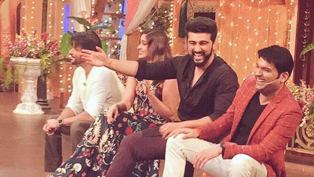 Anil Kapoor, Ileana D’Cruz and Arjun Kapoor and Kapil Sharma on The Kapil Sharma Show. (Instagram) Anil Kapoor, Ileana D’Cruz and Arjun Kapoor and Kapil Sharma on The Kapil Sharma Show. (Instagram)