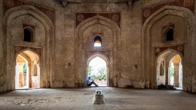 This building stands in contrast to the Mughal architectural style, opting instead for an octagonal chamber, low towers and peripheral walls in line with earlier Lodi and Sur dynasties, considered betrayers by the Mughals. The monument was later taken over in the 1830s by a British civil servant known as Blake of Bengal Civil Services who razed the tombs of Adham Khan and Maham Anga to accommodate his dining hall. (Abhirup Biswas / HT Photo)
