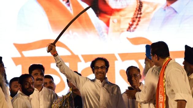 Shiv Sena chief Uddhav Thackeray at an election campaign recently, Navi Mumbai(Bachchan Kumar/HT)