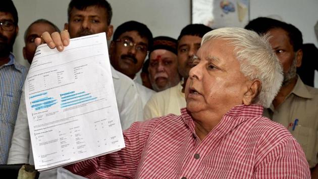 Former Bihar Chief Minister and RJD supremo Lalu Prasad addresses a press conference in Ranchi on Thursday. (PTI Photo) Former Bihar Chief Minister and RJD supremo Lalu Prasad addresses a press conference in Ranchi on Thursday. (PTI Photo)