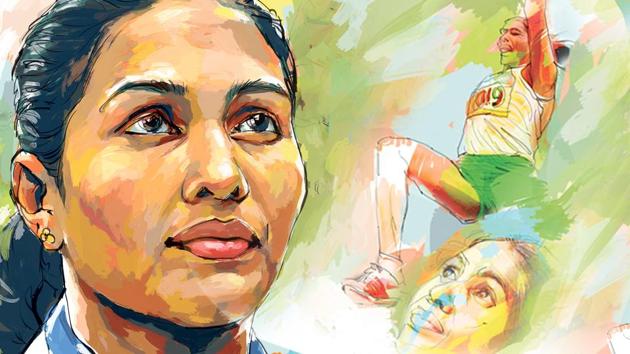 Anju Bobby George won bronze medal in long jump at the 2003 World Championships in Athletics in Paris(Illustration: Malay Karmakar)