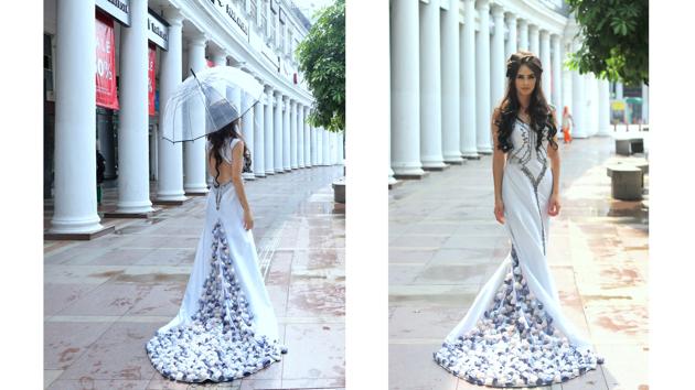 A dreamy Margaery Tyrell took a stroll in Connaught Place in a fairytale perfect gown by Deepa Sondhi. (Photo: shara ashraf/ht; styling: shara ashraf & akshay kaushal)