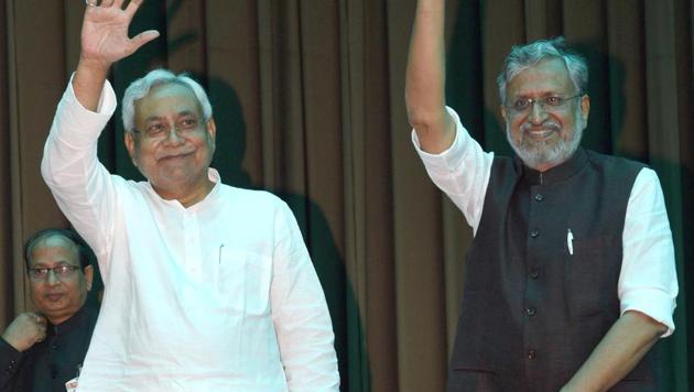 Nitish Kumar with Sushil Kumar Modi at Raj Bhawan in Patna on Thursday. No one really thinks that Nitish Kumar’s exit from the coalition was driven by principled opposition to corruption. (Santosh Kumar/HT Photo) Nitish Kumar with Sushil Kumar Modi at Raj Bhawan in Patna on Thursday. No one really thinks that Nitish Kumar’s exit from the coalition was driven by principled opposition to corruption. (Santosh Kumar/HT Photo)