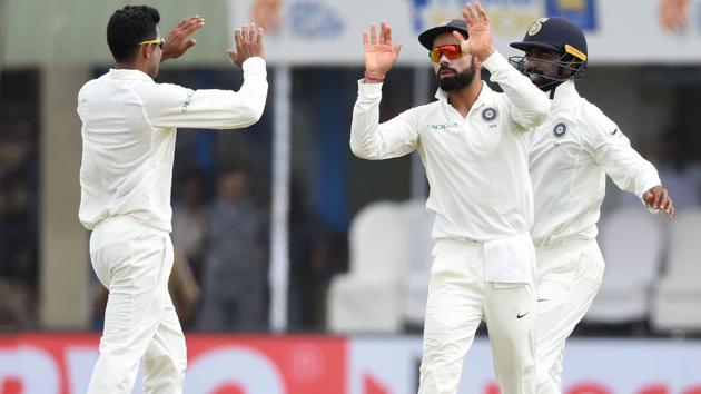 Ravindra Jadeja was the pick of the Indian bowlers on Friday as the left-armer scalped three wickets. (AFP) Ravindra Jadeja was the pick of the Indian bowlers on Friday as the left-armer scalped three wickets. (AFP)