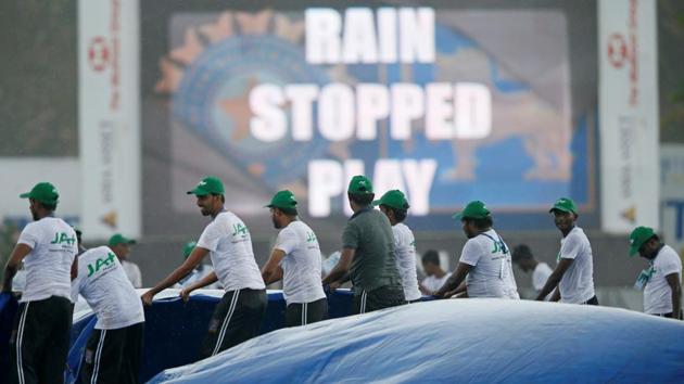 Rain kept interrupting play regularly on Day 3 of the first Test. (REUTERS) Rain kept interrupting play regularly on Day 3 of the first Test. (REUTERS)