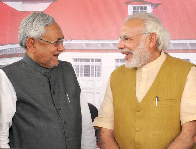 Bihar chief minister Nitish Kumar with Prime Minister Narendra Modi.(AP) Bihar chief minister Nitish Kumar with Prime Minister Narendra Modi.(AP)