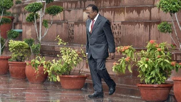 National security adviser Ajit Doval, seen in this file photo leaving Parliament House, told a meeting of BRICS security heads in Beijing that the five-nation grouping must show leadership on issues of regional and global importance, including countering terrorism. (PTI file photo) National security adviser Ajit Doval, seen in this file photo leaving Parliament House, told a meeting of BRICS security heads in Beijing that the five-nation grouping must show leadership on issues of regional and global importance, including countering terrorism. (PTI file photo)