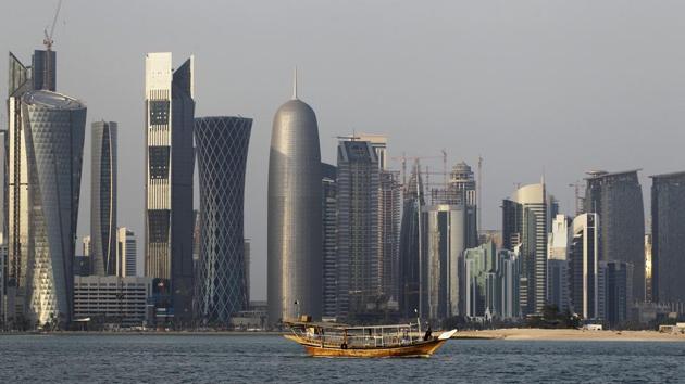 A traditional dhow floats in the Corniche Bay of Doha, Qatar, with tall buildings of the financial district in the background. In the region’s worst diplomatic crisis in years, Riyadh and allies have been boycotting Doha since June 5. (AP Photo) A traditional dhow floats in the Corniche Bay of Doha, Qatar, with tall buildings of the financial district in the background. In the region’s worst diplomatic crisis in years, Riyadh and allies have been boycotting Doha since June 5. (AP Photo)