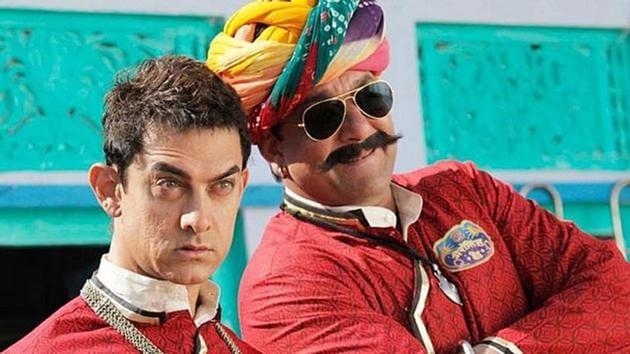 Aamir Khan and Sanjay Dutt in a still from the film. Aamir Khan and Sanjay Dutt in a still from the film.