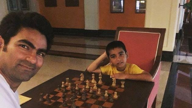 Mohammad Kaif was the target of social media trolls for posting this picture of his son and him playing chess.(Facebook)