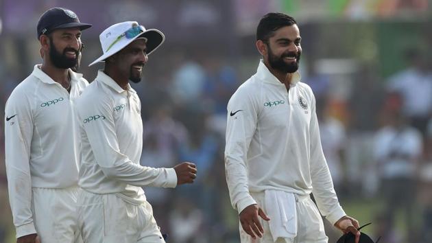 India thrashed Sri Lanka by 304 runs in Galle Test to take a 1-0 lead in the three-match series. (AFP) India thrashed Sri Lanka by 304 runs in Galle Test to take a 1-0 lead in the three-match series. (AFP)