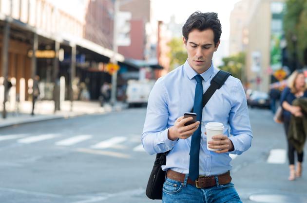 A University of Maryland study found that in the US in the period 2010-11, more than 11,000 injuries resulted from phone-related distraction while walking. (Getty Images/iStockphoto) A University of Maryland study found that in the US in the period 2010-11, more than 11,000 injuries resulted from phone-related distraction while walking. (Getty Images/iStockphoto)