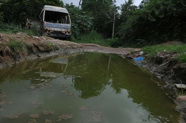 Stagnant water is considered an ideal breeding ground for mosquitoes. (Parveen Kumar/HT FILE) Stagnant water is considered an ideal breeding ground for mosquitoes. (Parveen Kumar/HT FILE)