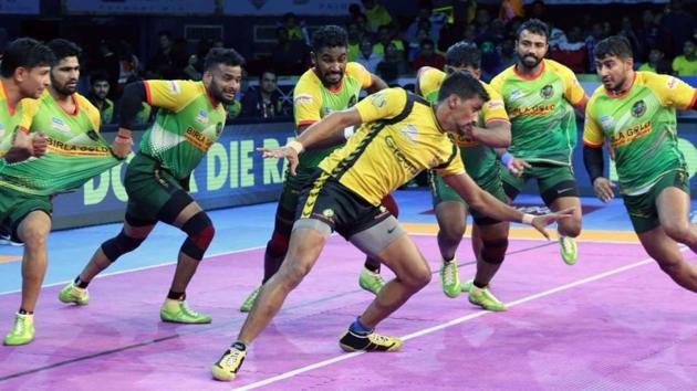Patna Pirates (in green) defeated Telugu Titans in Pro Kabaddi League (Prokabaddi.com) Patna Pirates (in green) defeated Telugu Titans in Pro Kabaddi League (Prokabaddi.com)
