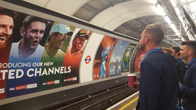 Stuart Broad and James Anderson at the station to reach The Oval for England vs South Africa match. (Twitter) Stuart Broad and James Anderson at the station to reach The Oval for England vs South Africa match. (Twitter)