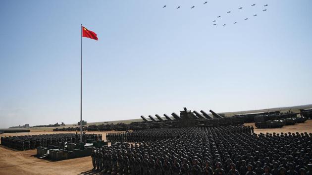 Soldiers of China's People's Liberation Army (PLA) take part in a military parade to commemorate the 90th anniversary of the foundation of the army at the Zhurihe military training base in Inner Mongolia Autonomous Region, China. (REUTERS)