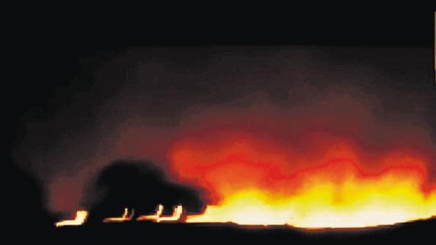 A major fire breaks out at the central ammunition depot in Pulgaon district of Maharashtra. (PTI FILE) A major fire breaks out at the central ammunition depot in Pulgaon district of Maharashtra. (PTI FILE)