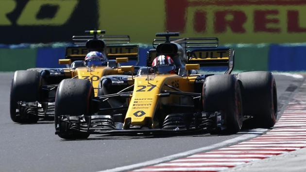 Renault’s Nico Hulkenberg of Germany had an altercation with Haas driver Kevin Magnussen.(AP)