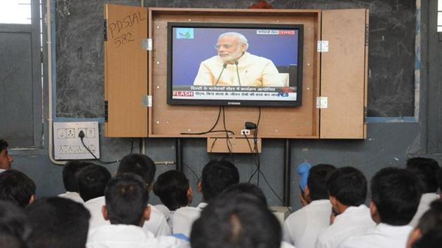 In the 34th edition of Mann Ki Baat, Prime Minister Narendra Modi called for use of eco-friendly material during festive season. (Pardeep Pandit/HT File Photo) In the 34th edition of Mann Ki Baat, Prime Minister Narendra Modi called for use of eco-friendly material during festive season. (Pardeep Pandit/HT File Photo)
