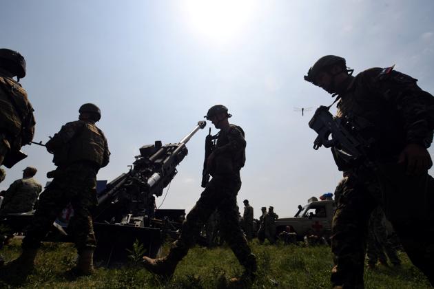 Slovenian servicemen take part in military exercises at the Vaziani military base near Tbilisi, Georgia on July 30, 2017. (Reuters) Slovenian servicemen take part in military exercises at the Vaziani military base near Tbilisi, Georgia on July 30, 2017. (Reuters)