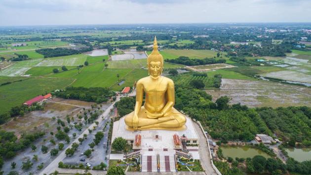 Big golden Buddha statue in Angthong province in Thailand.(Shutterstock)