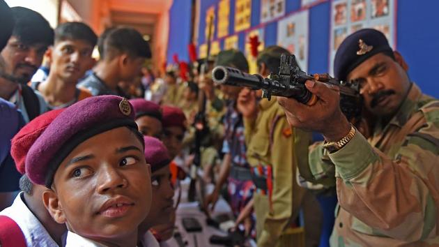 All eyes on target. (Satyabrata Tripathy/HT Photo)