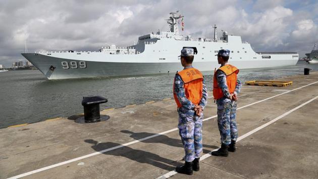 In this July 11 photo released by China’s Xinhua News Agency, a ship carrying Chinese military personnel departs a port in Zhanjiang, south China’s Guangdong Province. China on Tuesday dispatched members of its People’s Liberation Army to the Horn of Africa nation of Djibouti to man its first overseas military base. (AP File Photo) In this July 11 photo released by China’s Xinhua News Agency, a ship carrying Chinese military personnel departs a port in Zhanjiang, south China’s Guangdong Province. China on Tuesday dispatched members of its People’s Liberation Army to the Horn of Africa nation of Djibouti to man its first overseas military base. (AP File Photo)