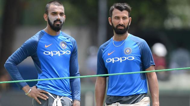 Lokesh Rahul (L) has recovered from illness and is likely to start the second Test as Shikhar Dhawan’s opening partner. (AFP)