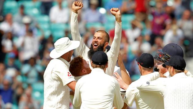England's Moeen Ali celebrates the wicket of South Africa's Morne Morkel in the third Test match at The Oval. (Action Images via Reuters) England's Moeen Ali celebrates the wicket of South Africa's Morne Morkel in the third Test match at The Oval. (Action Images via Reuters)