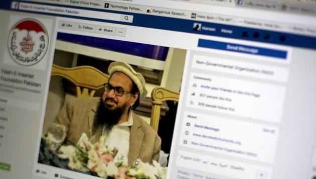 This Friday, July 7, 2017 photo, shows a Facebook site that features Hafiz Saeed, the founder of Lashkar-e-Taiba, in Islamabad. A senior Pakistani government official says more than 40 of 65 organisations banned in Pakistan operate flourishing social media sites, communicating on Facebook, Twitter, WhatsApp and Telegram to recruit, raise money and demand a rigid Islamic system. (AP) This Friday, July 7, 2017 photo, shows a Facebook site that features Hafiz Saeed, the founder of Lashkar-e-Taiba, in Islamabad. A senior Pakistani government official says more than 40 of 65 organisations banned in Pakistan operate flourishing social media sites, communicating on Facebook, Twitter, WhatsApp and Telegram to recruit, raise money and demand a rigid Islamic system. (AP)