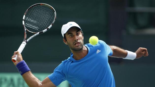 Indian tennis player Yuki Bhambri has set up a clash against Gael Monfils.(HT Photo)