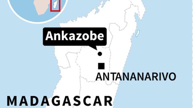 Map locating Ankazobe in Madagascar, where dozens of people died in a bus crash. (AFP) Map locating Ankazobe in Madagascar, where dozens of people died in a bus crash. (AFP)