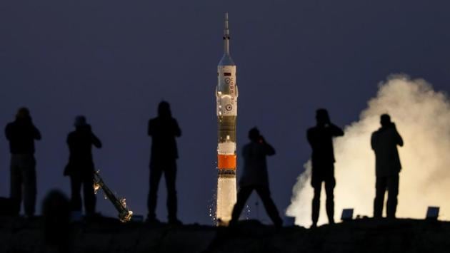 Capturing images of space launches is a challenging task that is often limited by the lighting and safety conditions on photographers. For a long period after the cosmodrome’s establishment, the USSR deliberately referred to it as Baikonur --an actual mining town 322 kilometers away from the launch site-- in order to conceal the exact location of the rocket complex. (Shamil Zhumatov / REUTERS)