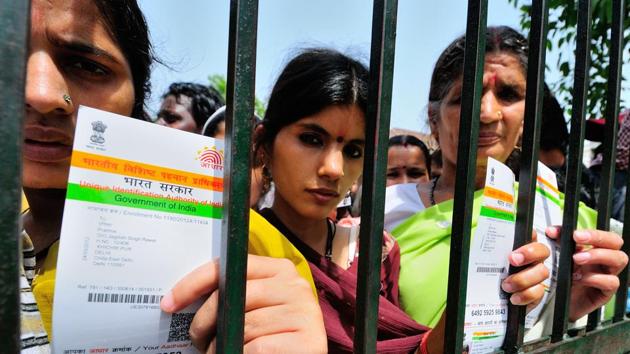 People queued up at an Aadhaar enrolment camp. India doesn’t have a separate law for protecting personal data, which at present is covered under the information technology act(HT File Photo) People queued up at an Aadhaar enrolment camp. India doesn’t have a separate law for protecting personal data, which at present is covered under the information technology act(HT File Photo)