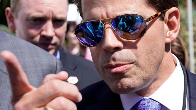 Anthony Scaramucci talks to the media outside the White House in Washington on July 25, 2017. (REUTERS)
