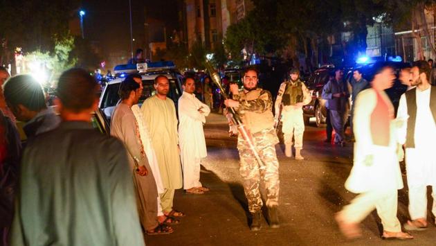 Hospital authorities in Herat said all the dead and wounded were worshipping in the mosque when a suicide bomber blew himself up. (Hoshang Hashimi / AFP)