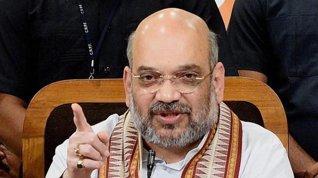 BJP national president Amit Shah addressing a press conference at the BJP office in Lucknow on Monday.(PTI File Photo) BJP national president Amit Shah addressing a press conference at the BJP office in Lucknow on Monday.(PTI File Photo)