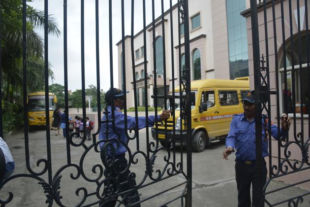 A Class 4 student died after falling on the floor outside his classroom in GD Goenka school. (sakib Ali/HT Photo) A Class 4 student died after falling on the floor outside his classroom in GD Goenka school. (sakib Ali/HT Photo)