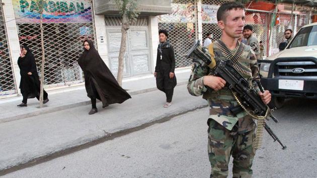 A member of Afghan National Army (ANA) stands guard near a mosque after an overnight suicide attack in Herat, Afghanistan. August 2, 2017. (REUTERS Photo) A member of Afghan National Army (ANA) stands guard near a mosque after an overnight suicide attack in Herat, Afghanistan. August 2, 2017. (REUTERS Photo)