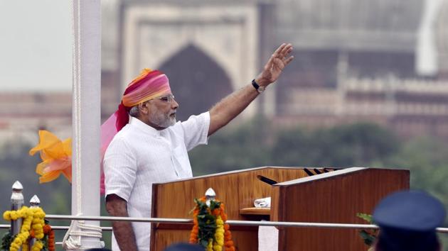 Prime Minister Narendra Modi after the flag hoisting ceremony on the 2016 Independence Day at Red Fort in New Delhi. This year, there are also requests to make the political system more transparent. (Arvind Yadav/HT File) Prime Minister Narendra Modi after the flag hoisting ceremony on the 2016 Independence Day at Red Fort in New Delhi. This year, there are also requests to make the political system more transparent. (Arvind Yadav/HT File)