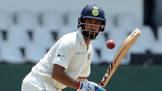 India’s Cheteshwar Pujara plays a shot during the first day of the second Test match against Sri Lanka and India at the Sinhalease Sports Club (SSC) Ground in Colombo on Thursday. (AFP) India’s Cheteshwar Pujara plays a shot during the first day of the second Test match against Sri Lanka and India at the Sinhalease Sports Club (SSC) Ground in Colombo on Thursday. (AFP)