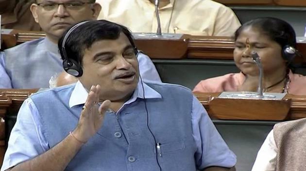 Union Minister Nitin Gadkari speaks in the Lok Sabha in New Delhi on Thursday. (PTI) Union Minister Nitin Gadkari speaks in the Lok Sabha in New Delhi on Thursday. (PTI)