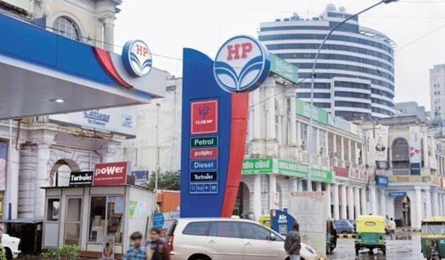 A HPCL petrol pump in New Delhi. (Livemint) A HPCL petrol pump in New Delhi. (Livemint)