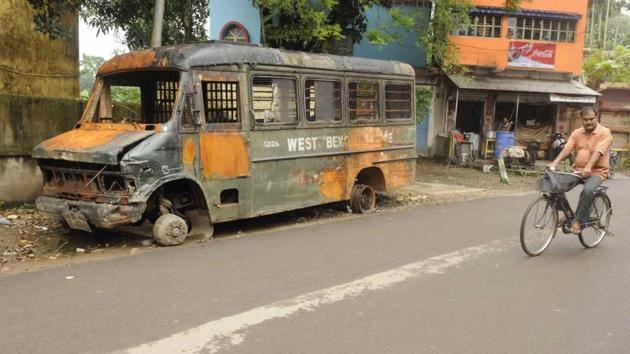 A man was killed and properties worth lakhs were either burnt or vandalised between July 2 and 5, after a Class 11 student put up a blasphemous Facebook post. (HT Photo) A man was killed and properties worth lakhs were either burnt or vandalised between July 2 and 5, after a Class 11 student put up a blasphemous Facebook post. (HT Photo)