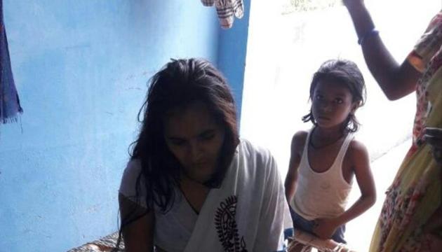 24- year-old Usha Devi from Loni claimed her hair were chopped off by some 'unknown shadow' . 24- year-old Usha Devi from Loni claimed her hair were chopped off by some 'unknown shadow' .