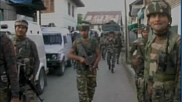 Three militants were killed in an encounter in Sopore of Jammu and Kashmir. (ANI Twitter) Three militants were killed in an encounter in Sopore of Jammu and Kashmir. (ANI Twitter)